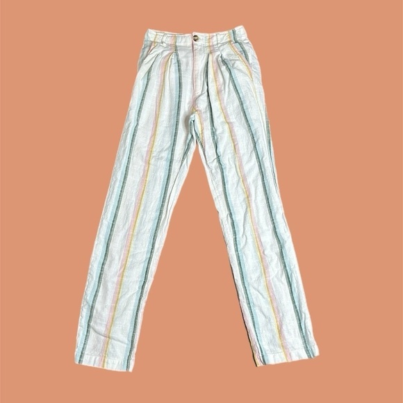 NEW Billabong x The Salty Blonde Multi Striped Tapered Straight Leg Pants Sz 25 - Picture 1 of 12